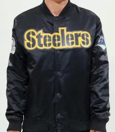 Pittsburgh Steelers NFL Black Satin Jacket