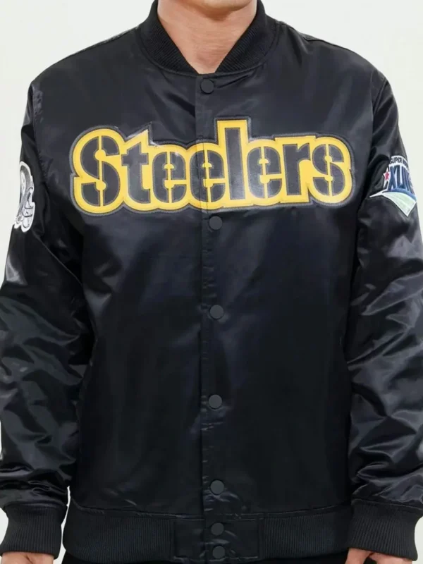 Pittsburgh Steelers NFL Black Satin Jacket