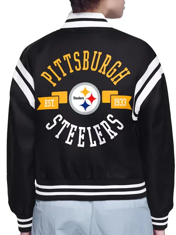 Pittsburgh Steelers Printed Logo Varsity Satin Jacket