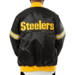 Pittsburgh Steelers Striped Black Varsity Satin Jacket
