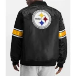 Pittsburgh Steelers Striped Heavyweight Black Satin Jacket
