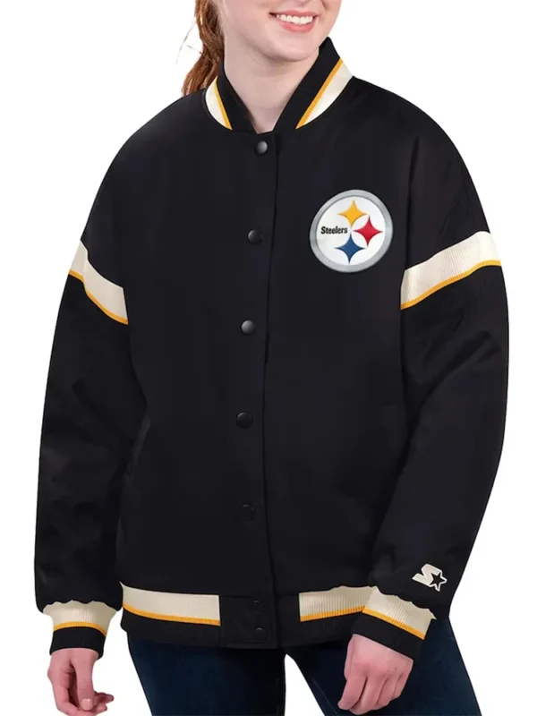 Pittsburgh Steelers Tournament Black Varsity Jacket