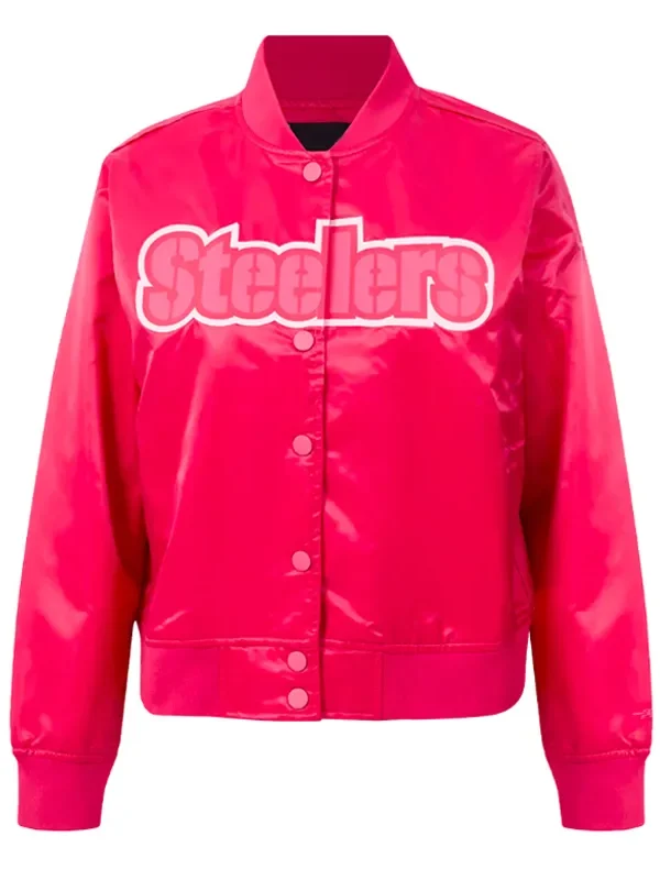 Pittsburgh Steelers Triple Pink Satin Jacket