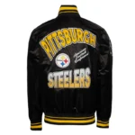 Pittsburgh Steelers Turn It Up M Classic Rib Black Satin Jacket