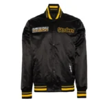 Pittsburgh Steelers Turn It Up M Classic Rib Black Satin Jacket