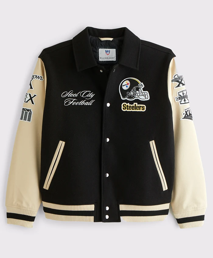 Pittsburgh Steelers Varsity Bomber Jacket Pittsburgh Steelers Varsity Bomber Jacket