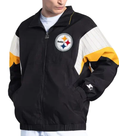 Pittsburgh Steelers Yard Line Black Full-Zip Jacket
