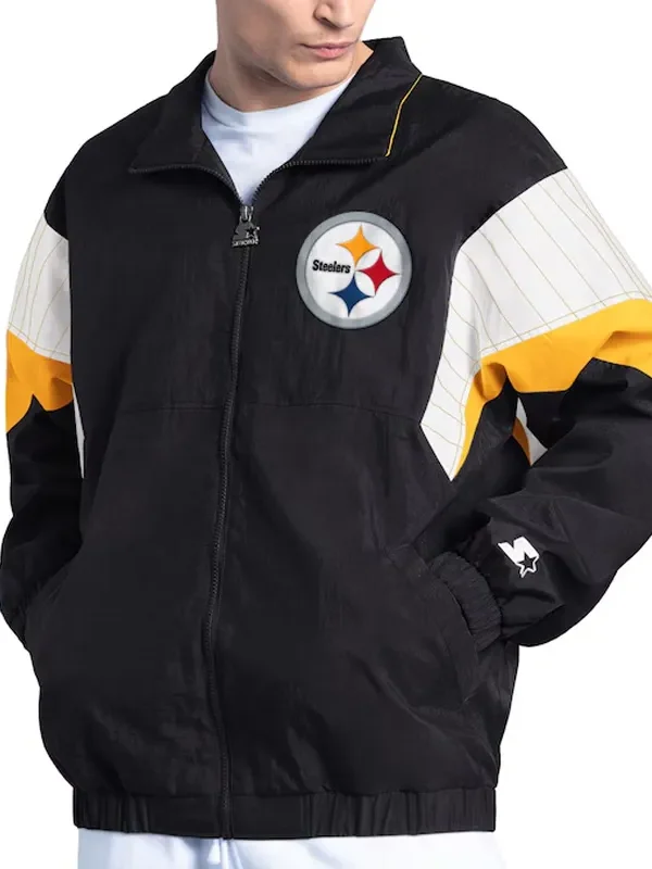 Pittsburgh Steelers Yard Line Black Full-Zip Jacket