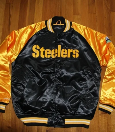 Pittsburgh Steelers Yellow and Black Super Bowl Satin Jacket