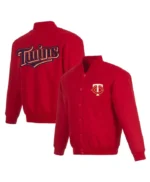 Minnesota Twins Poly-Twill Full-Snap Red Jacket