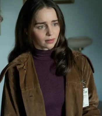 Ponies Emilia Clarke Brown Suede Coat