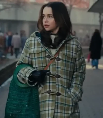 Ponies Emilia Clarke Plaid Duffle Coat
