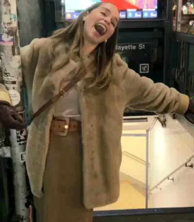 Ponies Emilia Clarke Shearling Jacket