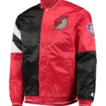 Portland Trail Blazers 75th Anniversary Leader Black and Red Satin Jacket