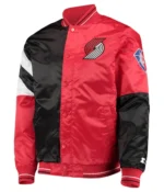 Portland Trail Blazers 75th Anniversary Leader Black and Red Satin Jacket
