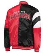 Portland Trail Blazers 75th Anniversary Leader Black and Red Satin Jacket
