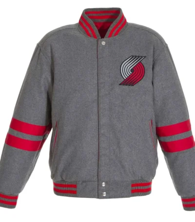 Portland Trail Blazers Gray Varsity Wool Jacket
