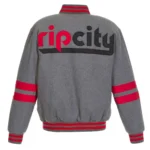 Portland Trail Blazers Gray Varsity Wool Jacket