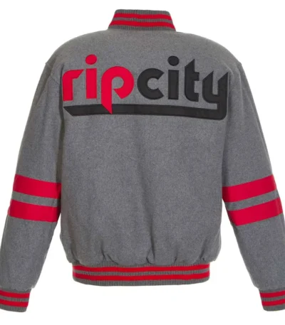Portland Trail Blazers Gray Varsity Wool Jacket