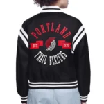 Portland Trail Blazers Printed Logo Varsity Satin Jacket