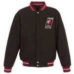 Portland Trail Blazers Two-Hit Varsity Black Wool Jacket