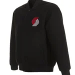 Portland Trail Blazers Varsity Black Wool Jacket