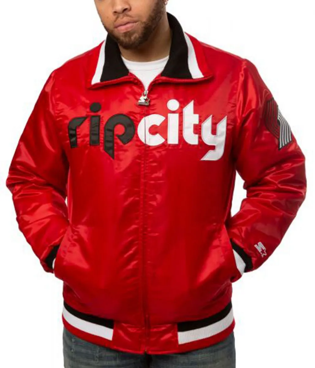 Portland Trailblazers Rip City Bomber Red Jacket Portland Trailblazers Rip City Bomber Red Jacket