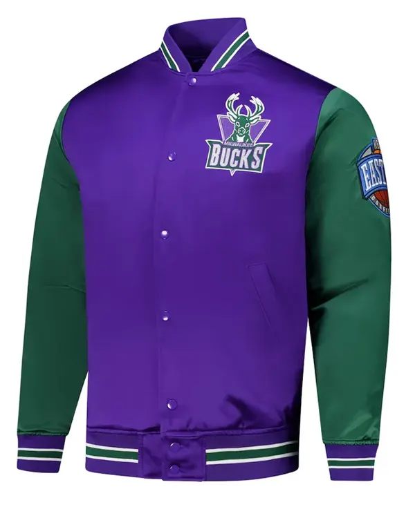 Primetime Milwaukee Bucks Purple And Green Jacket Primetime Milwaukee Bucks Purple And Green Jacket