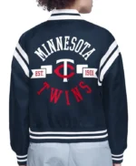 Minnesota Twins Printed Logo Satin Varsity Jacket