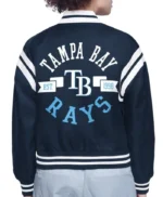 TB Rays Printed Logo Satin Varsity Jacket