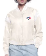 Printed Logo Toronto Blue Jays Varsity Satin Jacket