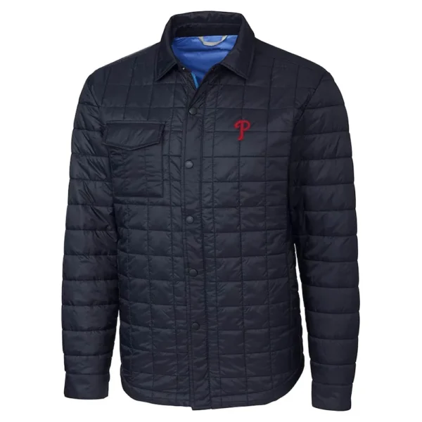 Puffer Philadelphia Phillies Navy Blue Shirt Jacket