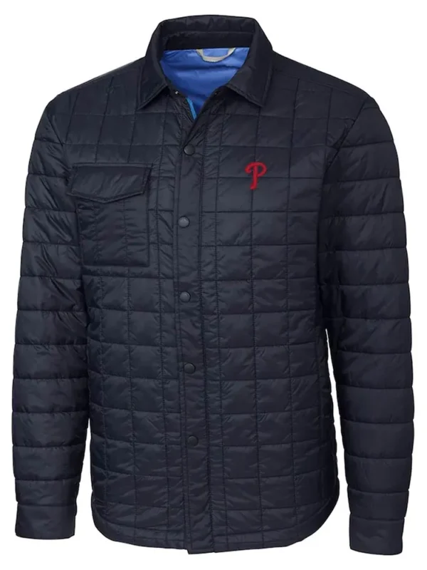 Puffer Philadelphia Phillies Navy Blue Shirt Jacket