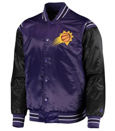 Purple-Black Phoenix Suns The Enforcer Varsity Satin Jacket