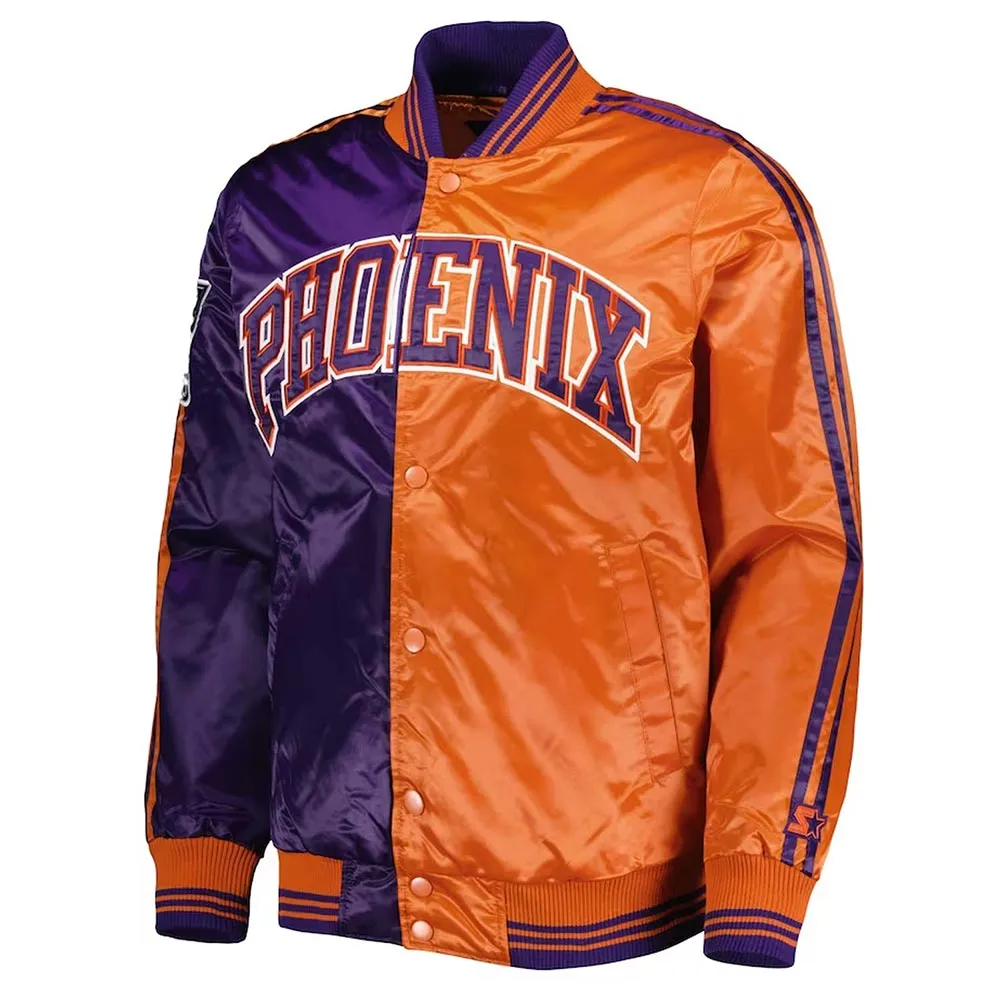 Purple-Orange Phoenix Suns Fast Break Satin Jacket Purple-Orange Phoenix Suns Fast Break Satin Jacket
