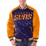 Purple-Orange Phoenix Suns Renegade Varsity Satin Jacket