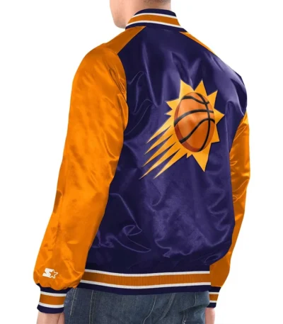 Purple-Orange Phoenix Suns Renegade Varsity Satin Jacket