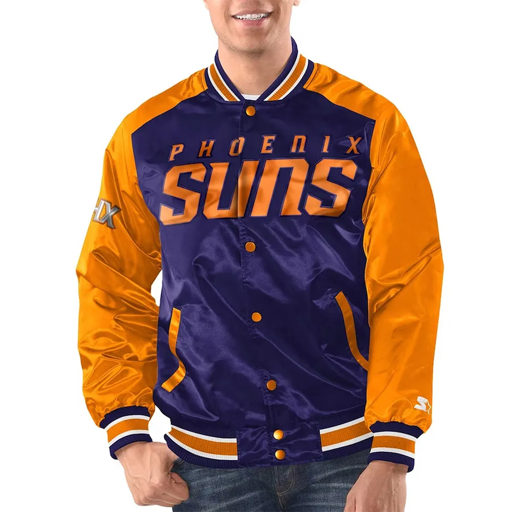 Purple-Orange Phoenix Suns Renegade Varsity Satin Jacket Purple-Orange Phoenix Suns Renegade Varsity Satin Jacket