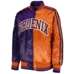 Purple-Orange Phoenix Suns Split Colorblock Satin Jacket