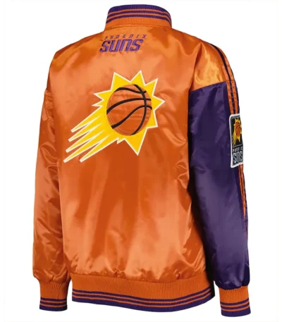 Purple-Orange Phoenix Suns Split Colorblock Satin Jacket