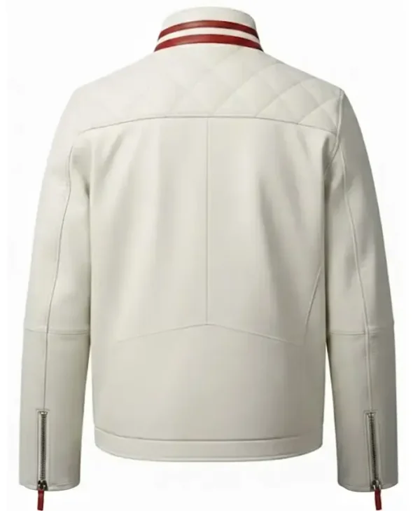 White Quilted Motorcycle Jacket