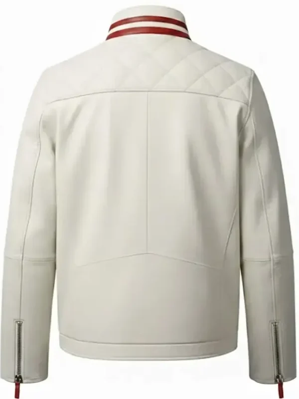 White Quilted Motorcycle Jacket