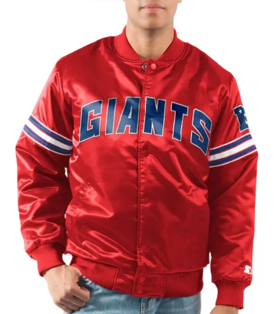 Red NY Giants Legacy Collection Satin Jacket