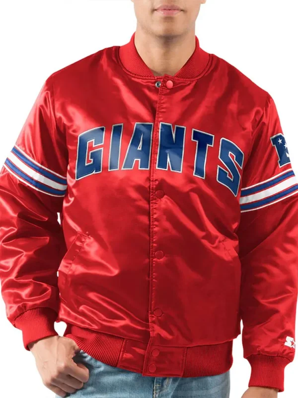 Red NY Giants Legacy Collection Satin Jacket