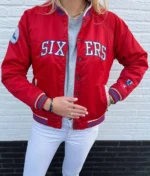 Red Philadelphia 76ers Bomber Jacket