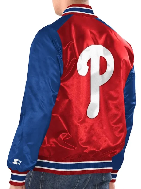 Red-Royal Philadelphia Phillies Varsity Satin Jacket