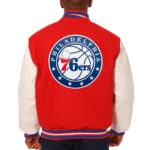 Red/White Philadelphia 76ers Varsity Jacket