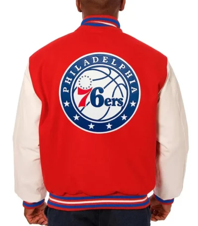 Red/White Philadelphia 76ers Varsity Jacket