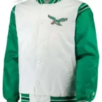 Renegade Philadelphia Eagles Starter Satin Green And White Jacket