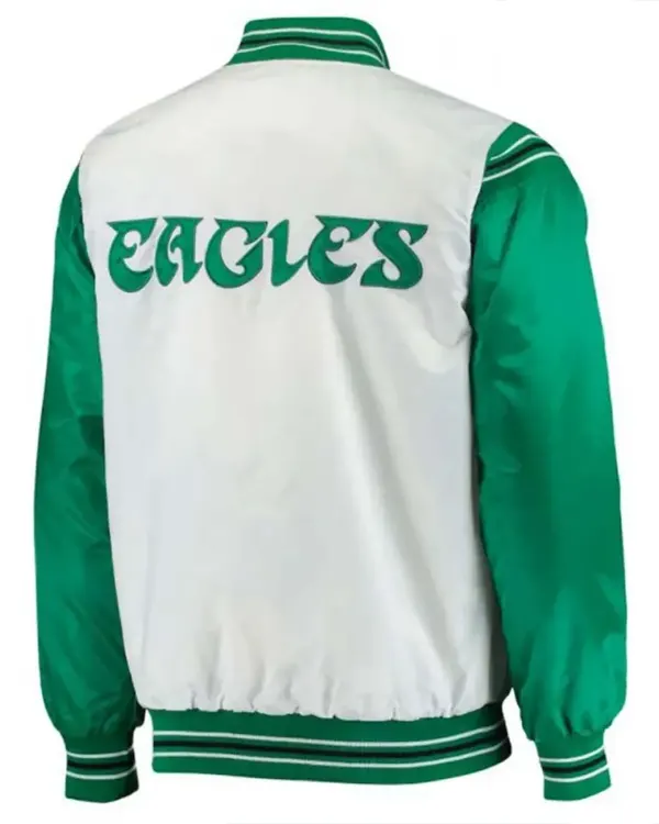 Renegade Philadelphia Eagles Starter Satin Green And White Jacket